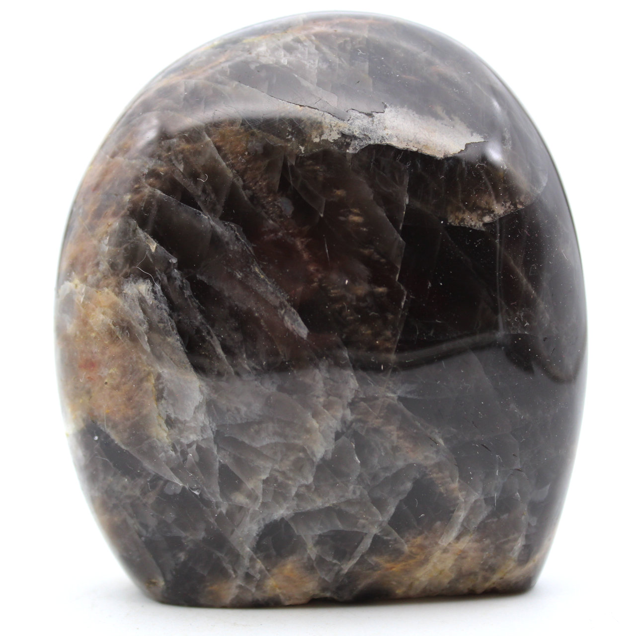 Pedra lunar preta de microline natural colecionável