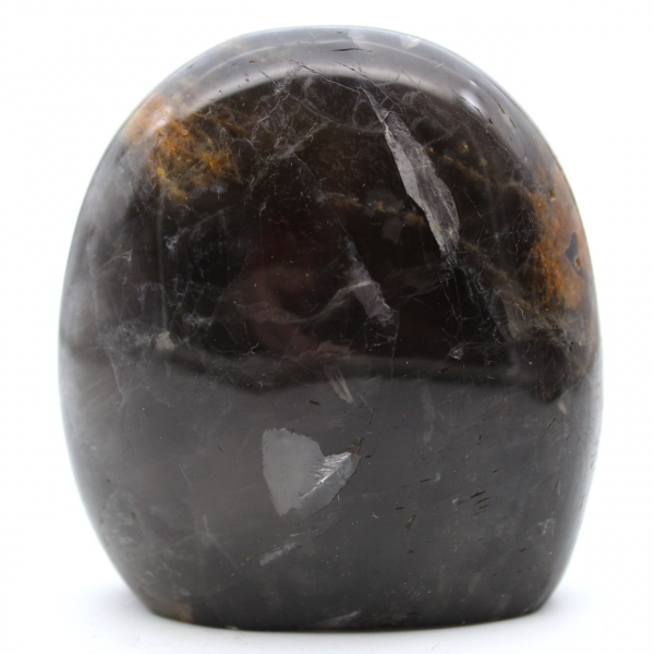 Pedra da lua negra de forma livre com microlinhas