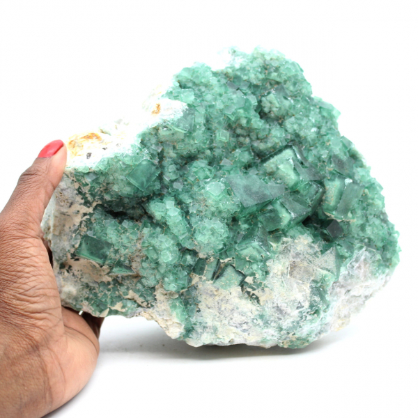 Fluorita verde bruta em cristais na matriz