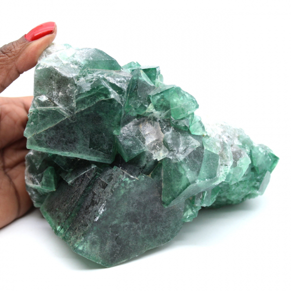 Fluorita natural bruta em cristais verdes