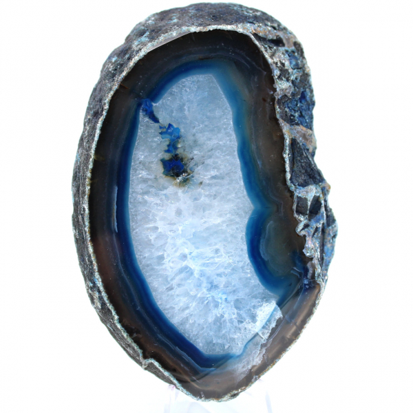 Fatia de ágata azul mineral