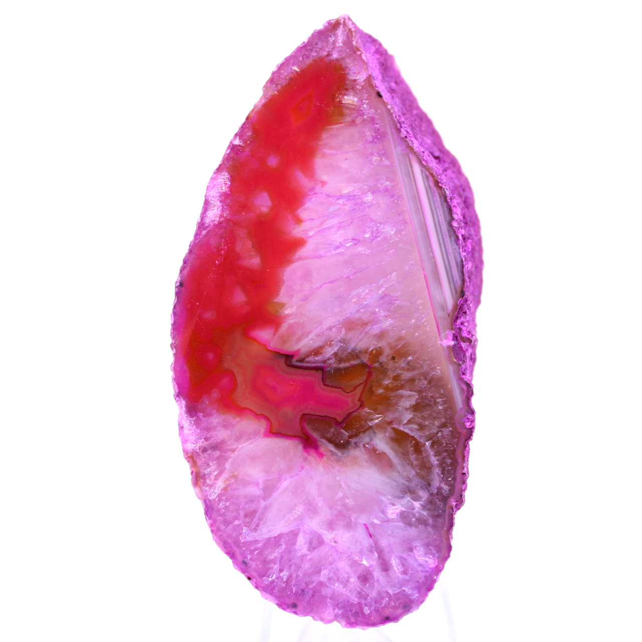 Fatia de mineral de ágata rosa