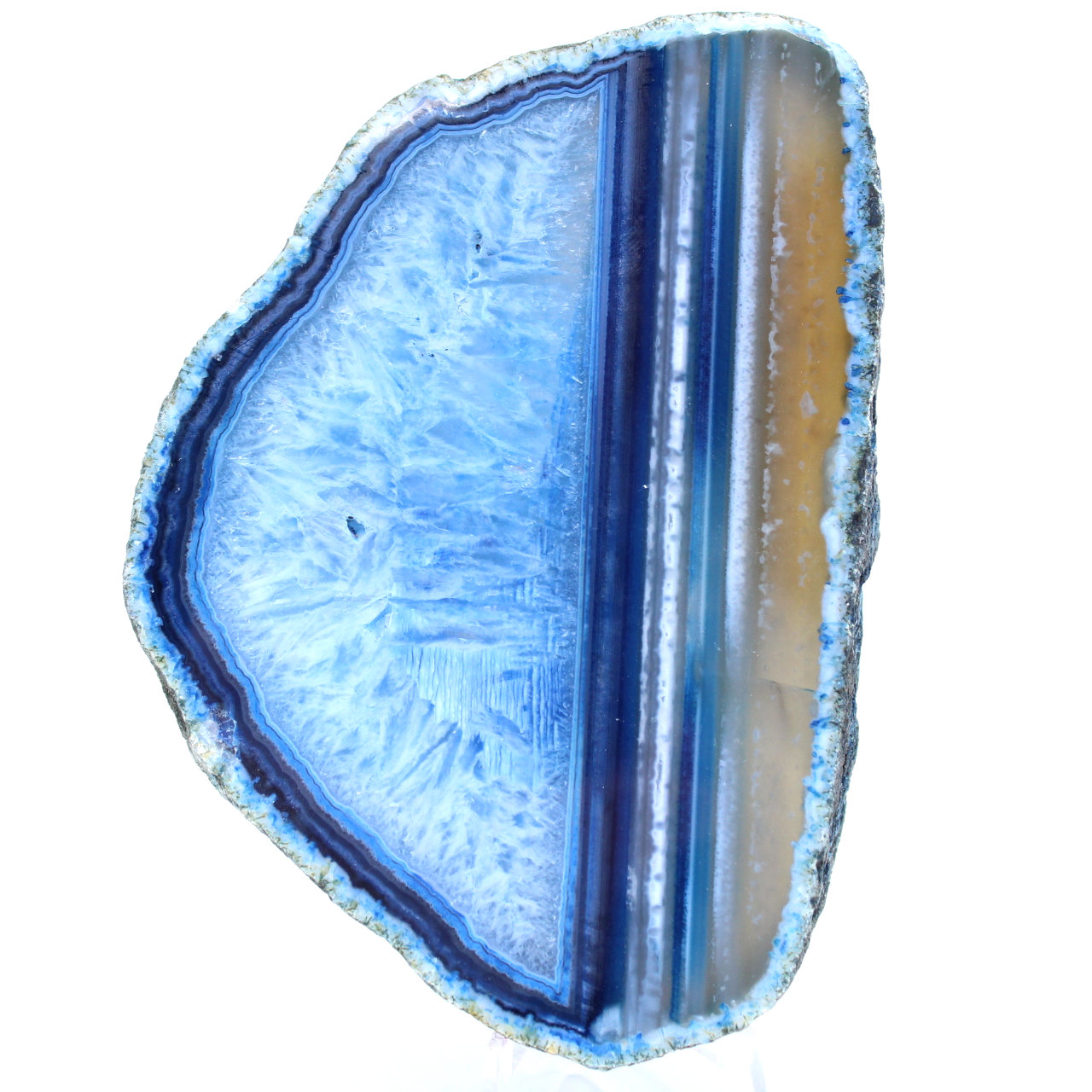 Fatia decorativa de ágata azul