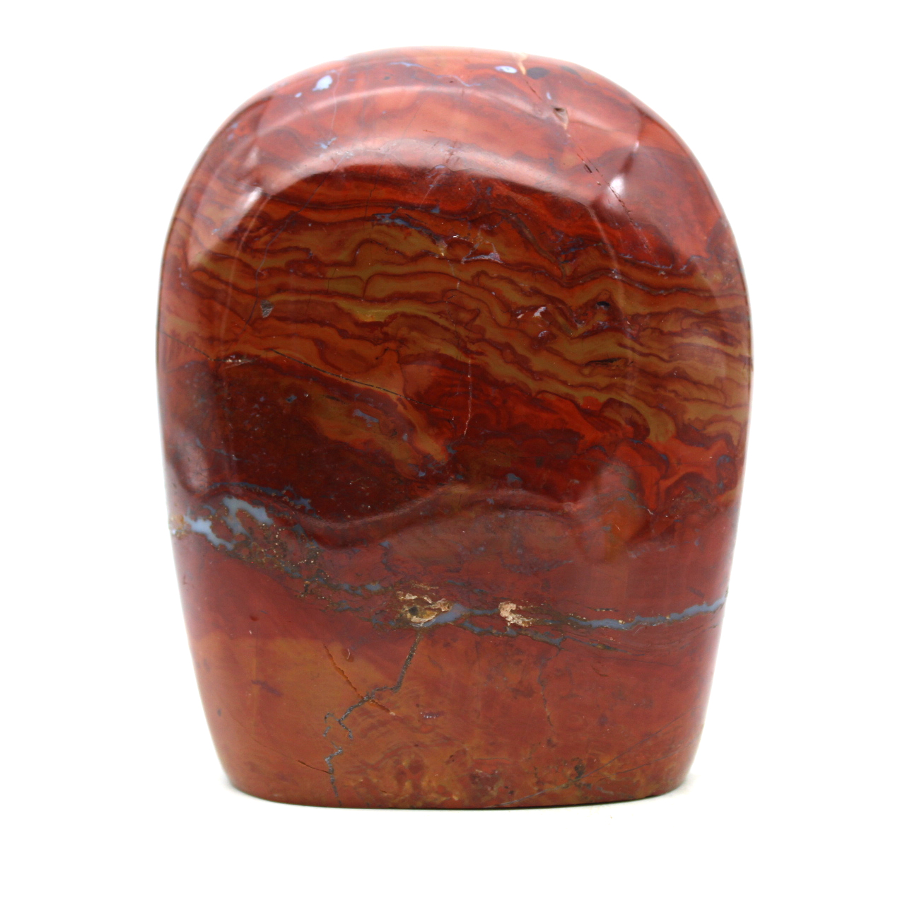 Pedra jaspe vermelha polida