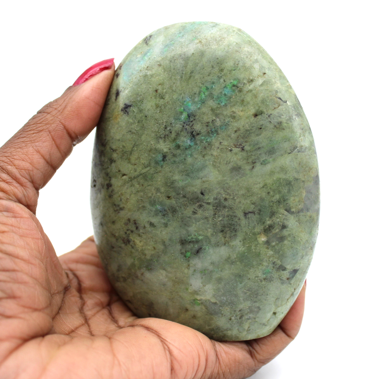 Pedra de feldspato verde polida