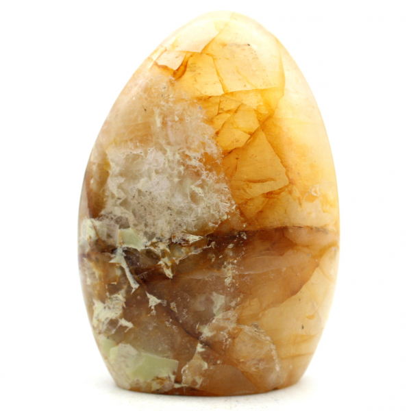 Pedra de quartzo amarelo polido