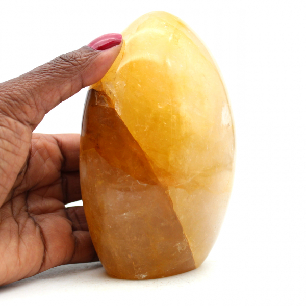 Pedra polida de quartzo amarelo