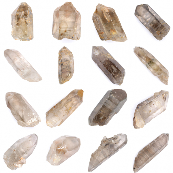 Cristal de quartzo fumê biterminado