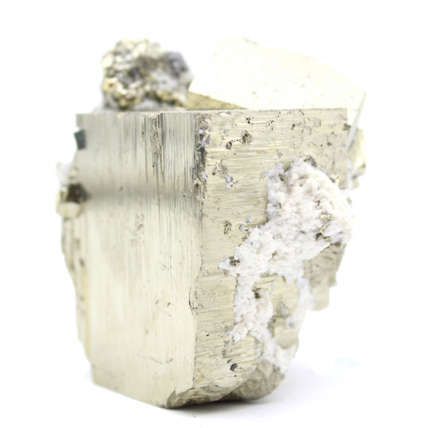 Cubo Grande de Pirita com Quartzo Calcite