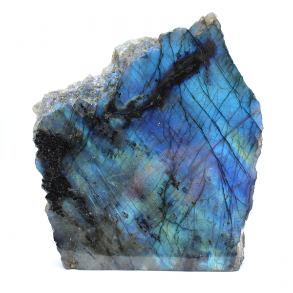 Pedra labradorite polida de um lado colecionável