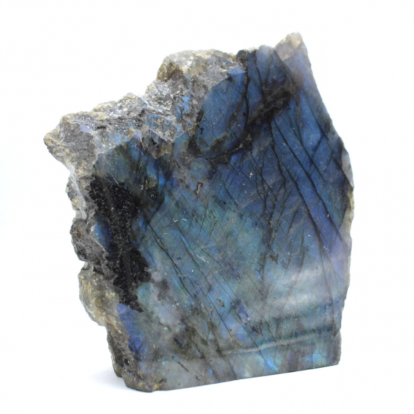 Pedra labradorite polida de um lado colecionável