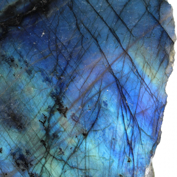 Pedra labradorite polida de um lado colecionável