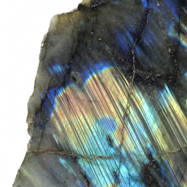 Labradorite polida de um lado de Madagáscar