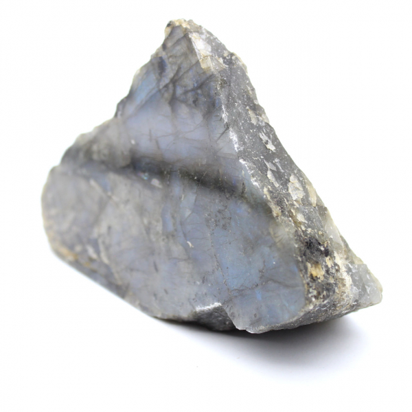 Labradorite branca polida com uma face, item de colecionador natural