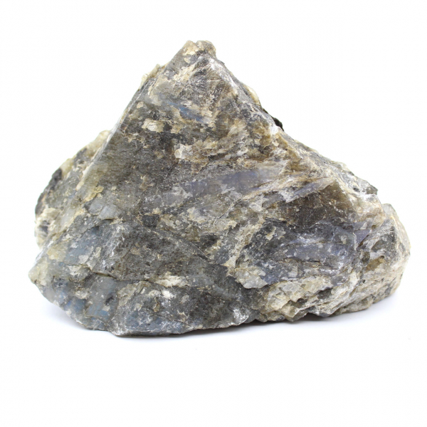 Labradorite branca polida com uma face, item de colecionador natural