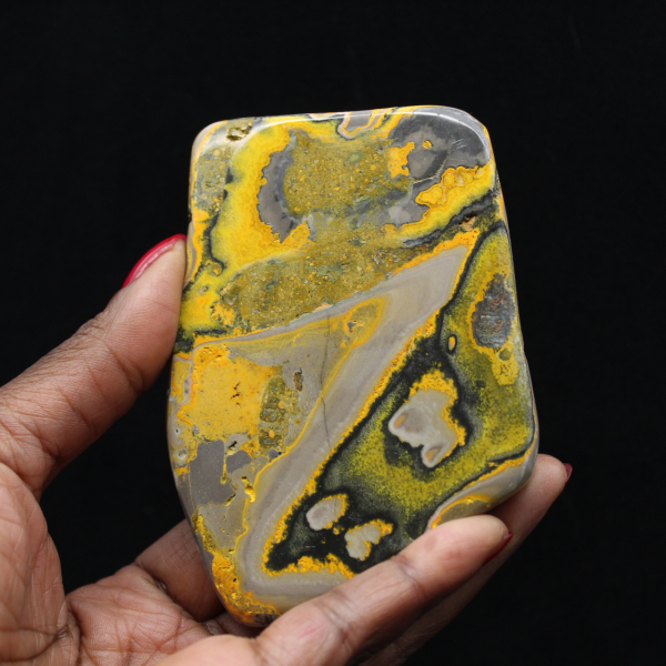 Ornamento de Jaspe Abelha, Polido, Cores Vibrantes