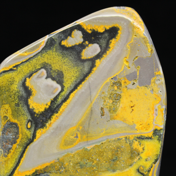 Ornamento de Jaspe Abelha, Polido, Cores Vibrantes