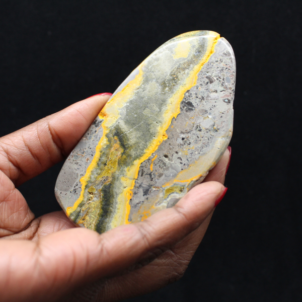 Ornamento Natural de Abelha em Jaspe Liso