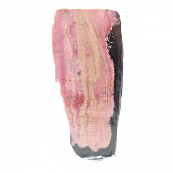 Fatia autêntica de pedra de rodonita