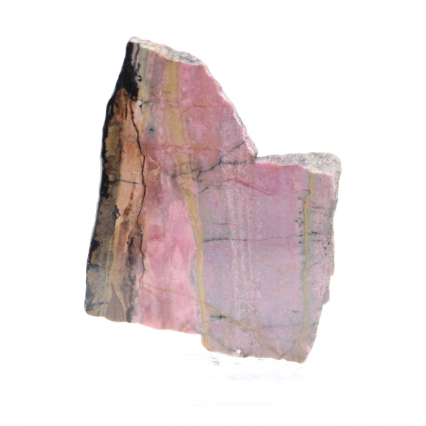 Fatia de rodonita polida qualidade para decoração