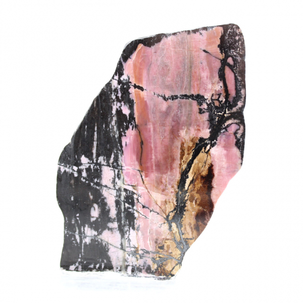 Fatia autêntica de pedra de rodonita