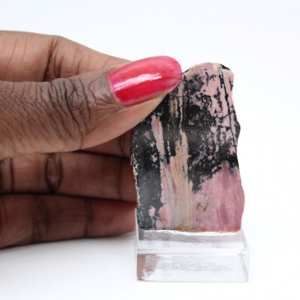 Fatia de rodonita polida qualidade para decoração