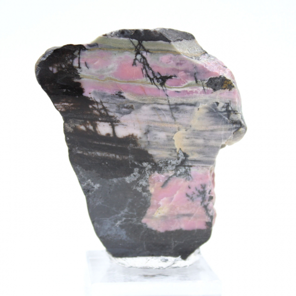 Fatia autêntica de pedra de rodonita