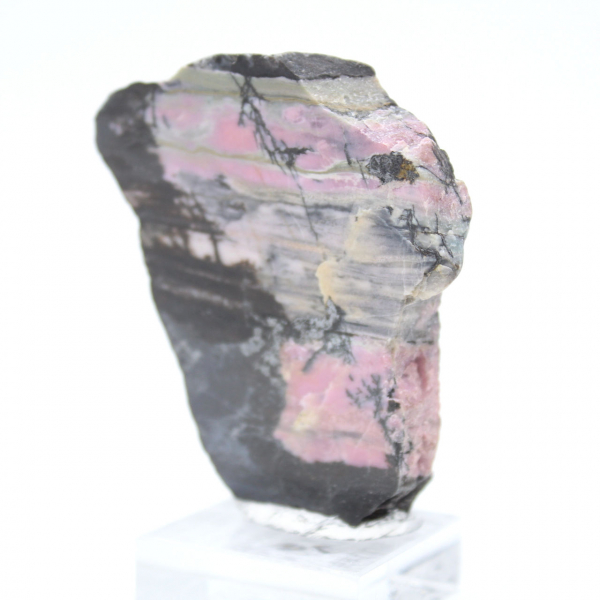 Fatia autêntica de pedra de rodonita