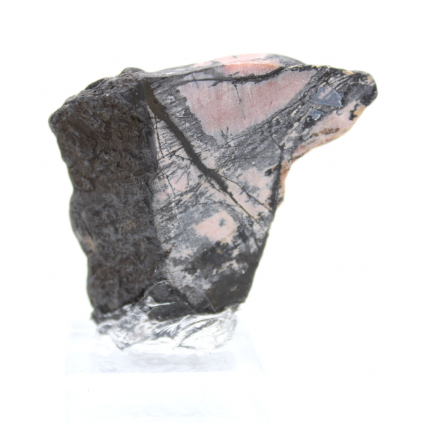 Fatia autêntica de pedra de rodonita