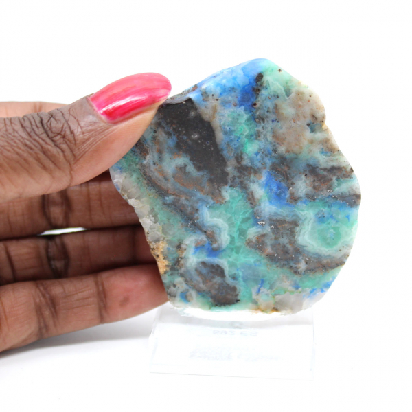 Fatia autêntica de pedra de azurita malaquita para decoração