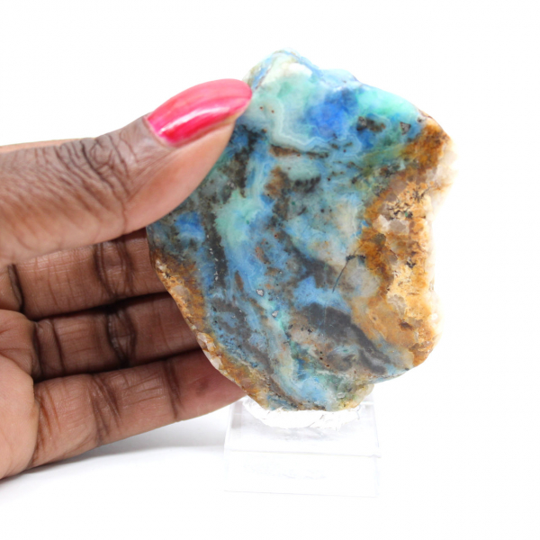 Fatia de pedra de azurita malaquita para coleção e criação