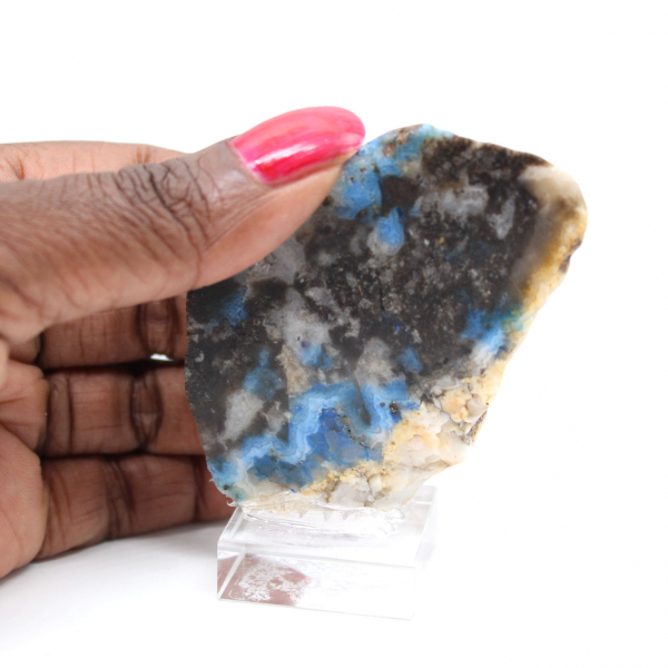 Fatia autêntica de pedra de azurita malaquita para decoração