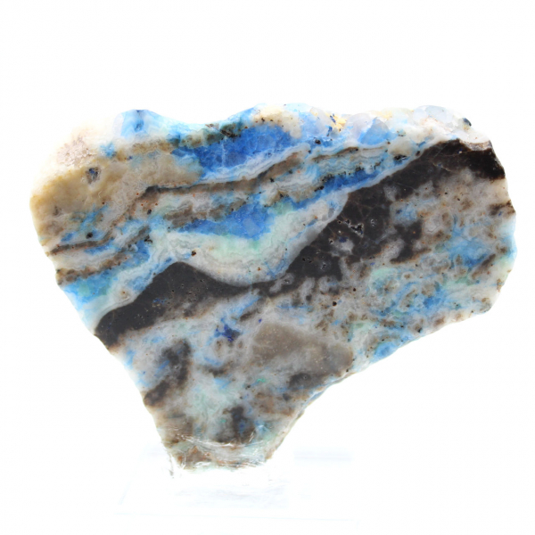 Fatia polida de azurita malaquita mineral bruto de qualidade