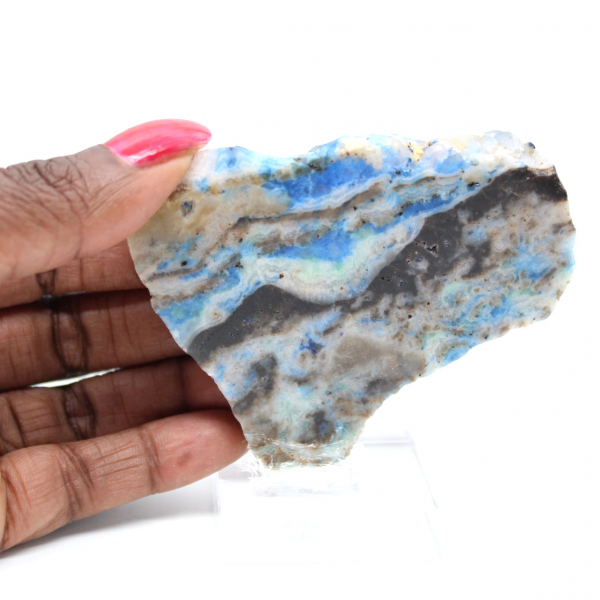 Fatia polida de azurita malaquita mineral bruto de qualidade