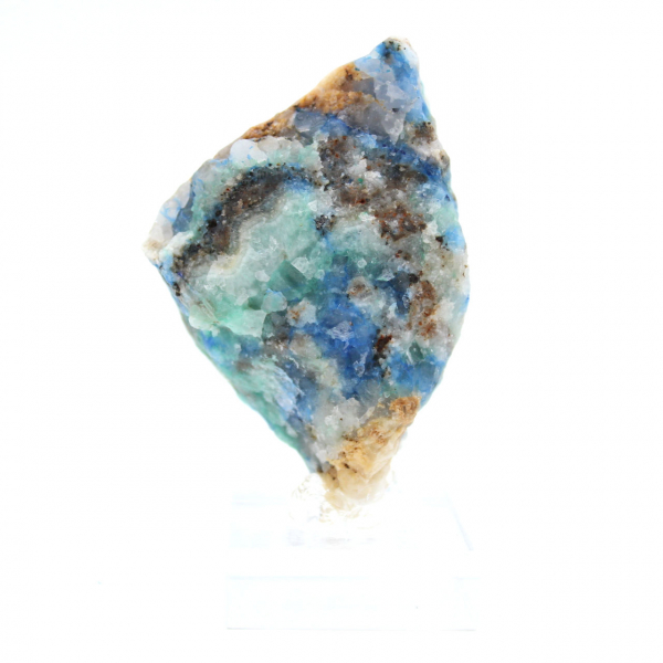 Fatia polida de azurita malaquita mineral bruto de qualidade
