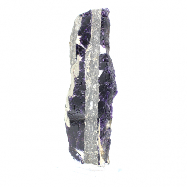 Fatia de fluorita e pirita para coleção mineral