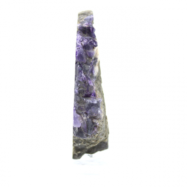 Fatia de pedra de fluorita pirita polida