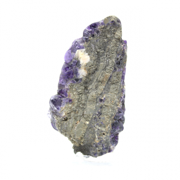 Fatia de pedra de fluorita pirita polida