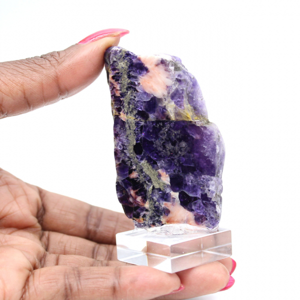 Pedra de fluorita pirita mineral bruto para coleção