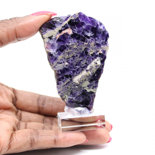 Fatia de fluorita e pirita para coleção mineral