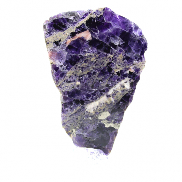 Fatia de fluorita e pirita para coleção mineral