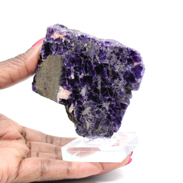 Pedra de fluorita pirita natural mineral único