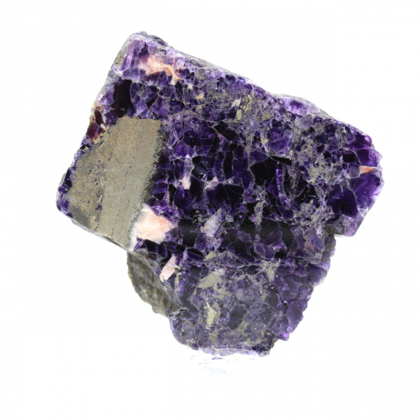 Pedra de fluorita pirita natural mineral único