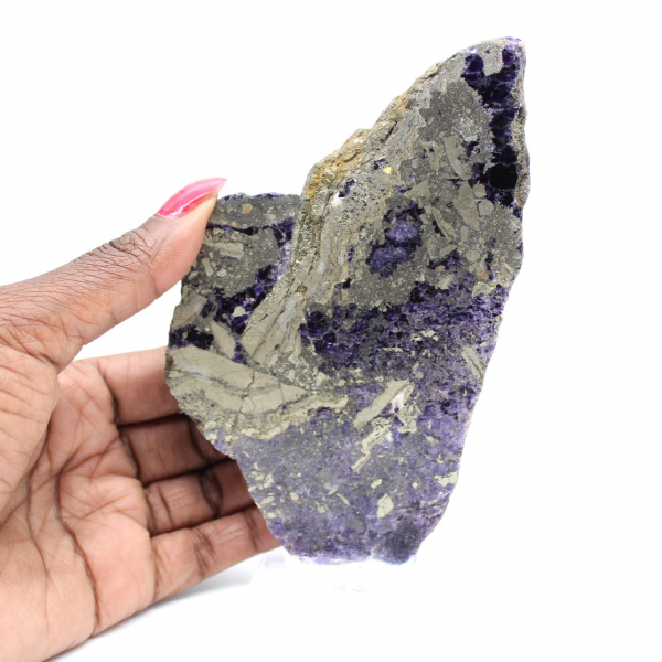 Pedra de fluorita pirita mineral bruto para coleção