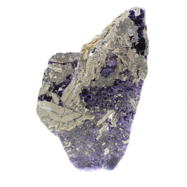 Pedra de fluorita pirita mineral bruto para coleção
