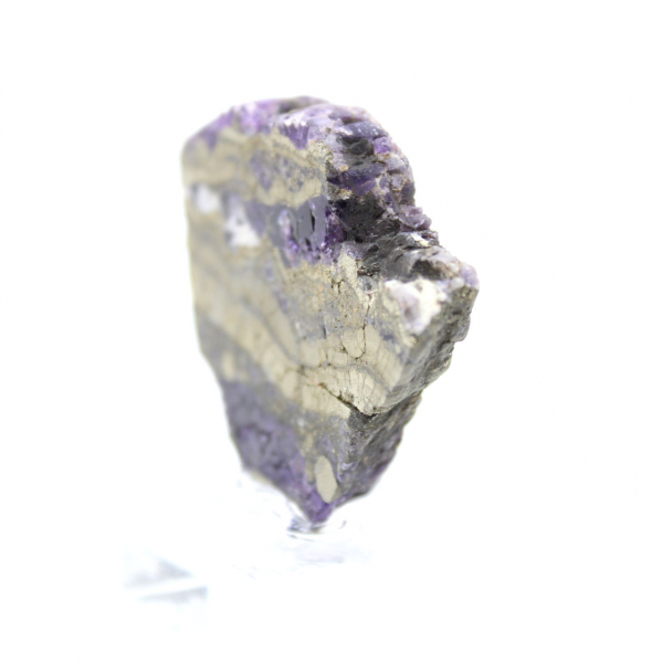 Fatia de fluorita e pirita para coleção mineral