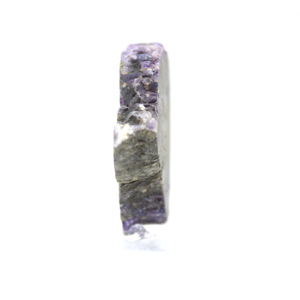 Fatia de fluorita e pirita para coleção mineral