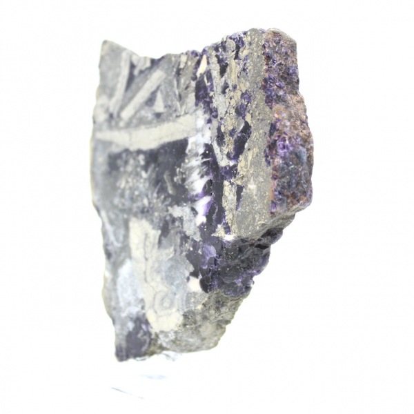 Fatia de pedra de fluorita pirita polida