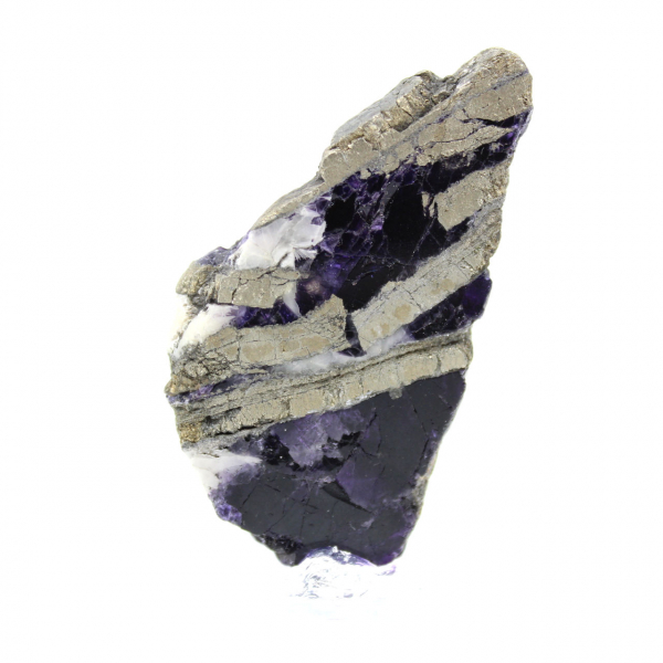 Pedra de fluorita pirita natural mineral único