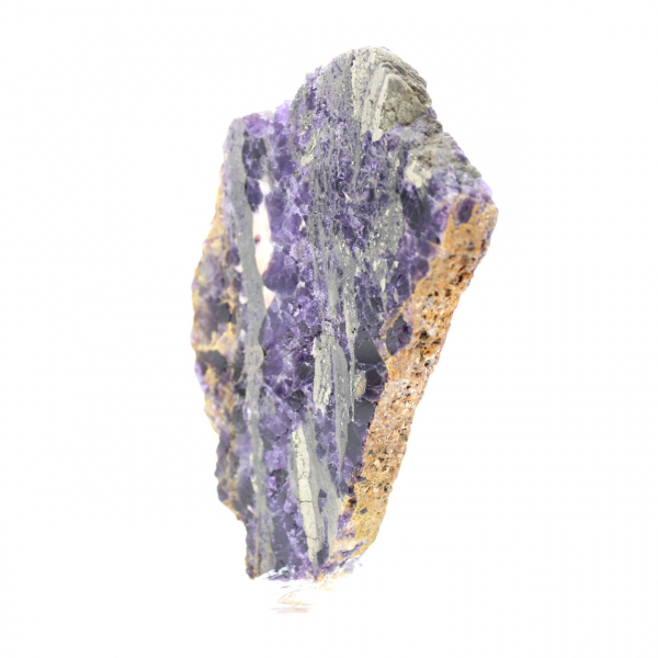 Fatia de fluorita e pirita para coleção mineral